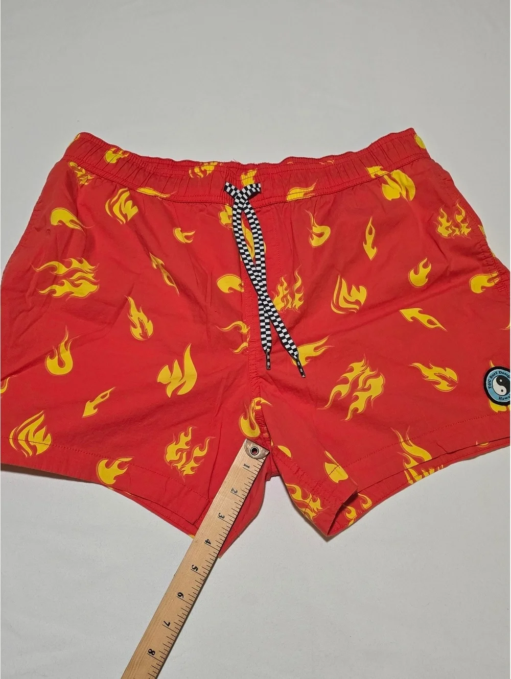 TC Surf Designs Hawaii Men's Swim Shorts with Yellow Flame Print